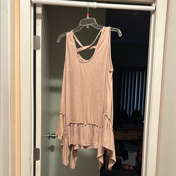 Kori Boho Sleeveless Tan Top NWT Sz Medium - Picture 4 of 6